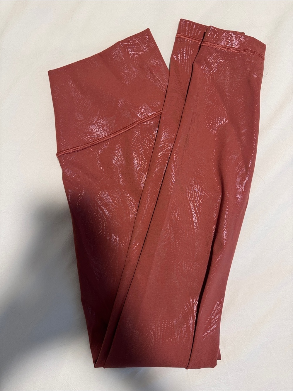 Lululemon Shiny Textured Rust Leggings - limited edition